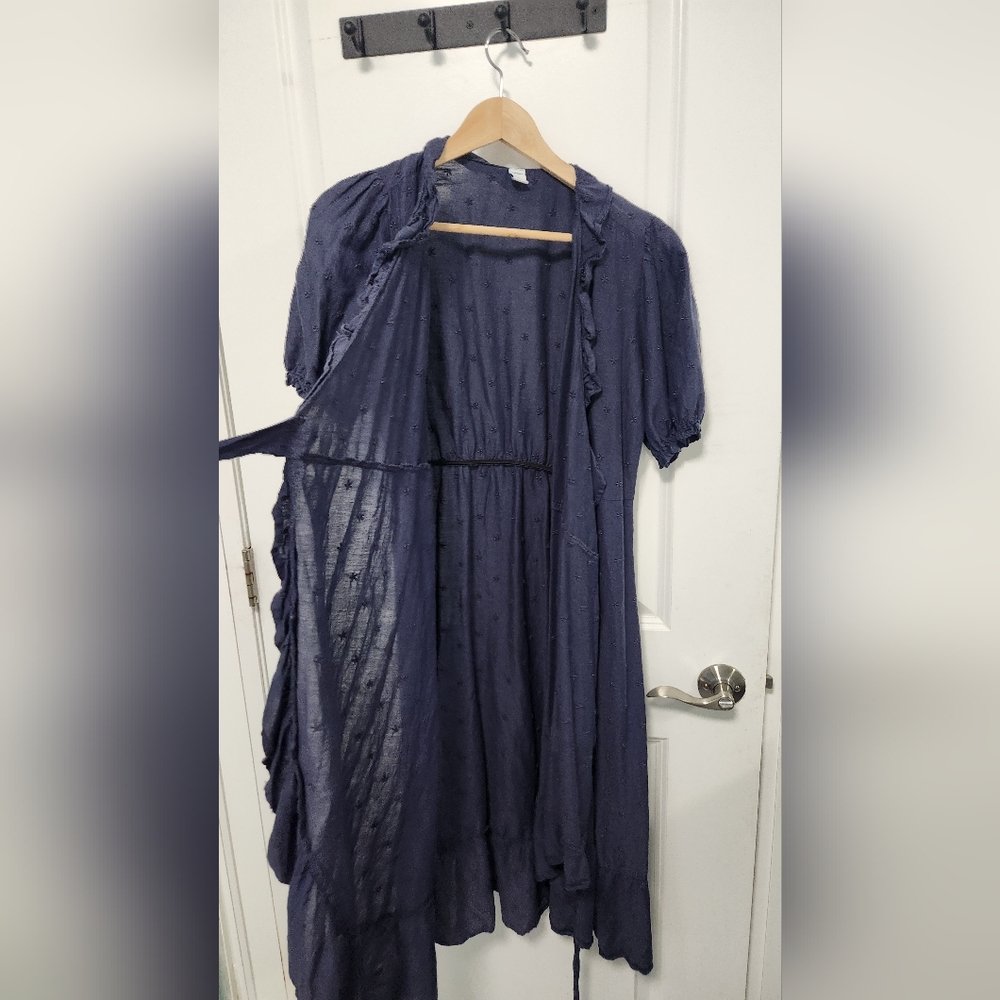 Navy blue wrap dress